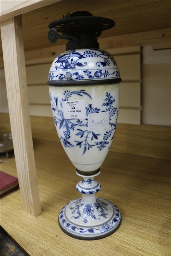 A Meissen oil lamp base